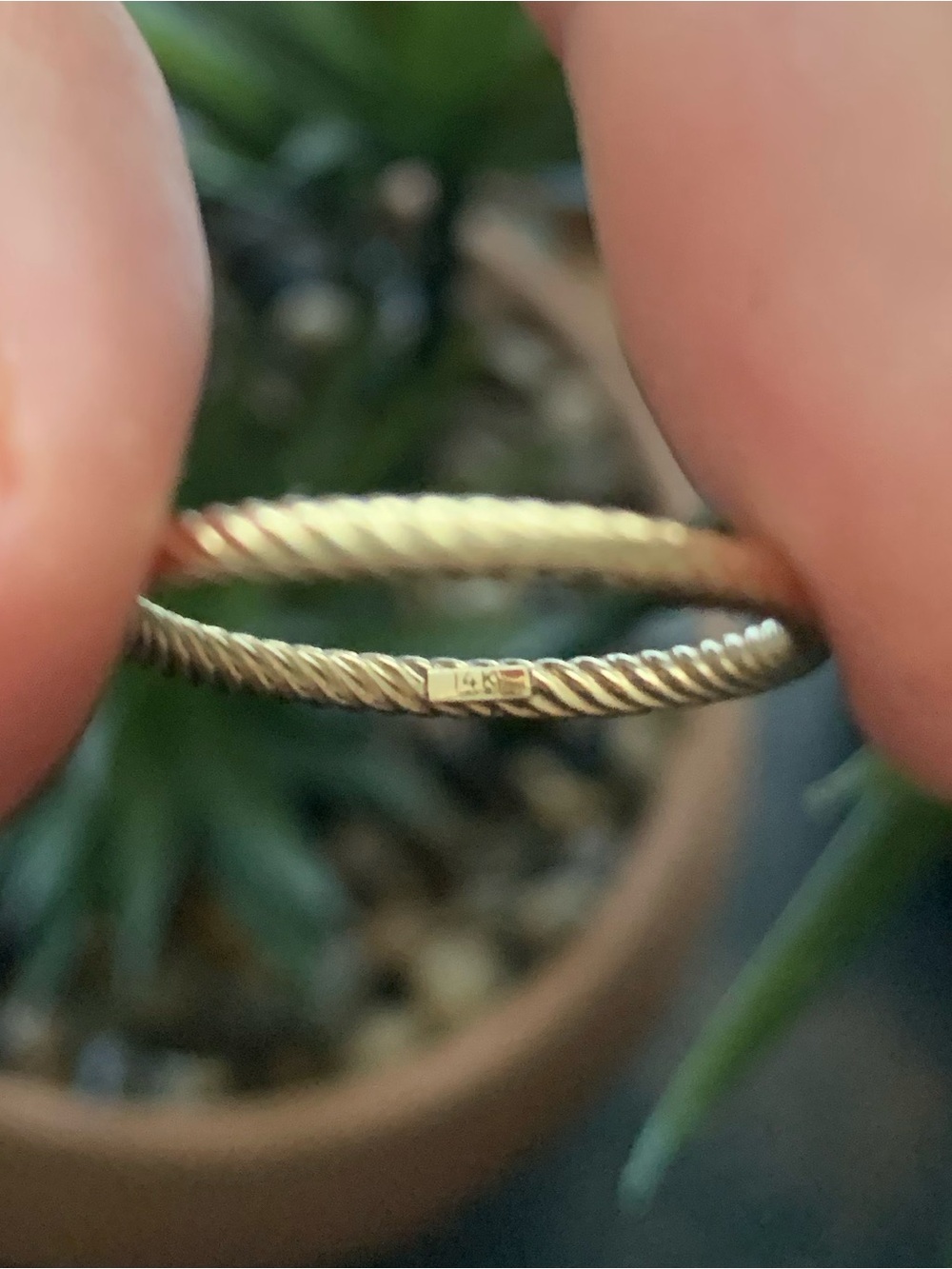 Solid 14K Gold Rope Ring - Picture 2 of 2